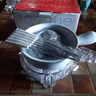 kaas fondue set, nieuw in de verpakking - 6 persoons