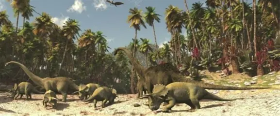 Dinosaurus VLIES fotobehang Panorama