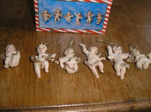 Engeltjes, 6 stuks, - polystone