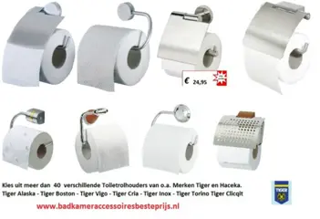 WC rolhouder Tiger Vigo Cria Boston Alaska Torino Inox