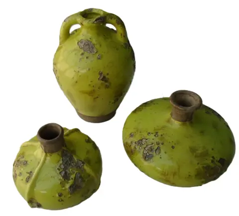 VAZEN OLD LOOK GROEN KLEIN 3 DLG SET NIEUW