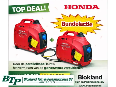 Honda Eu10i Bundelactie 2x generator met parallelkabel noodstroom