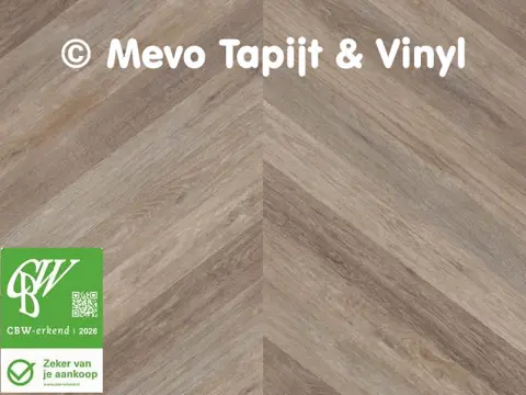 Novilon Vinyl Hongaarse punt, bruin, Lengte 7 meter, Breedte 300 cm,