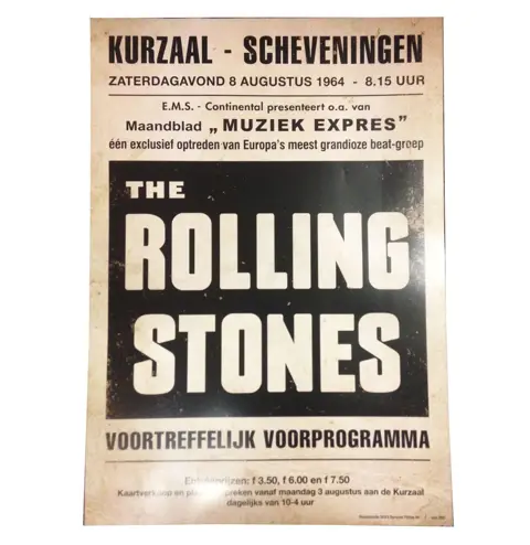 Rolling Stones concert poster Kurhaus 1964. Het nooit