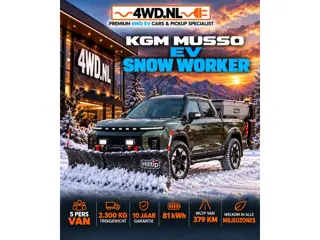 KGM KGM MUSSO EV SNOW WORKER EV 81KWH 5 PERS VAN volledig electrisch WLTP 379 KM 2300 KG v.a € 39.00
