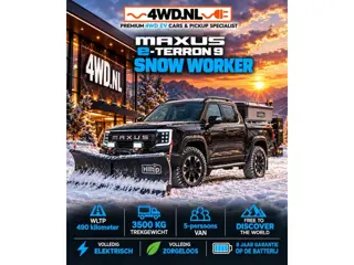 Maxus eTerron 9 4WD eTerron 9 102 kWh Premium SNOW WORKER WLTP 490 KM V.A € 59.000 EXCL Volledig ele