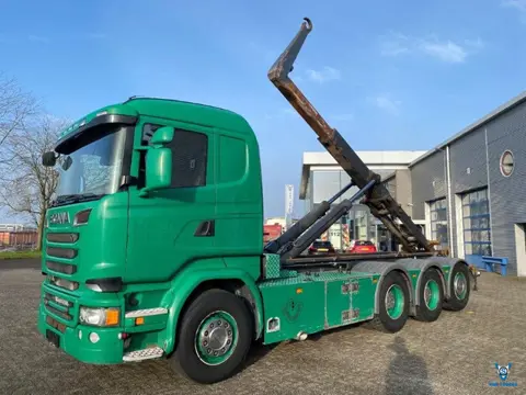 Scania R520 V8 / 8X4 / BIG AXLE / AJK HOOKLIFT 30TON / LIFT+LENKACHSE / NAVI / LEATHER / FULL-AIR / 