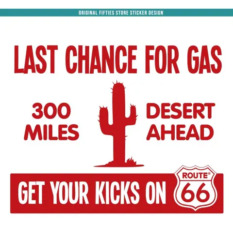 Sticker Last Chance For Gas: Rood