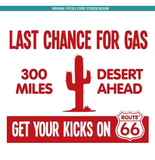 Sticker Last Chance For Gas: Rood