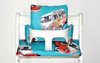 Gecoat kussen voor stokke tripp trapp kinderstoel 'VW bus