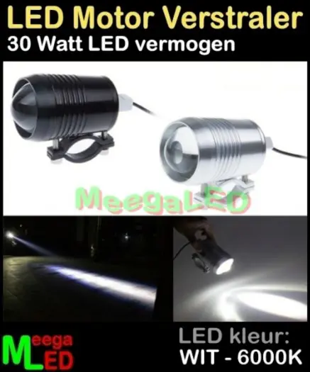 LED Motor Verstraler Aluminium Zwart 12V - 1A CREE U3 6000K
