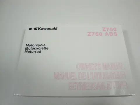 INSTRUCTIEBOEKJE Kawasaki Z 750 2007 - 2010