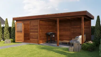 Tuinhuis met Overkapping Lelystad 300x300cm + 400cm