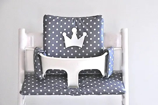 Kussenset voor stokke tripp trapp kinderstoel "Grey Crown"