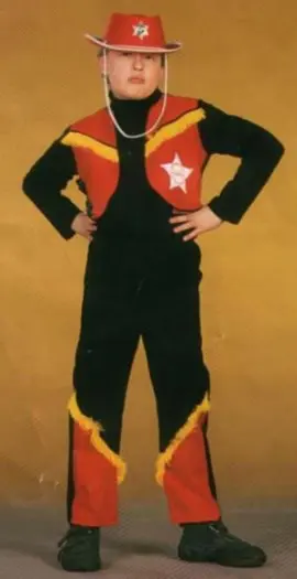 Cowboy kostuum " Zwart / rood / geel " Sheriff, 152 en 164