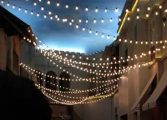 Prikkabel 4,5 meter met 9 ledlampen voor veranda of balkon