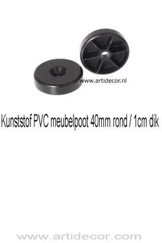 Kunststof PVC meubelpoot 40mm rond / 1cm dik
