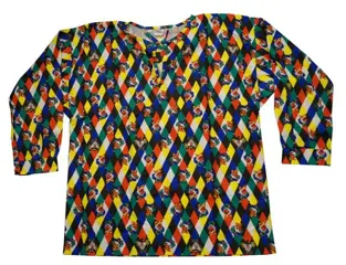 Geruit kiel met clowns, maten 8, 9, 10, 11 en 12.