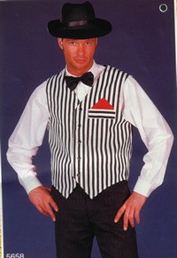 Gangster vestje " Zwart /wit " gestreept