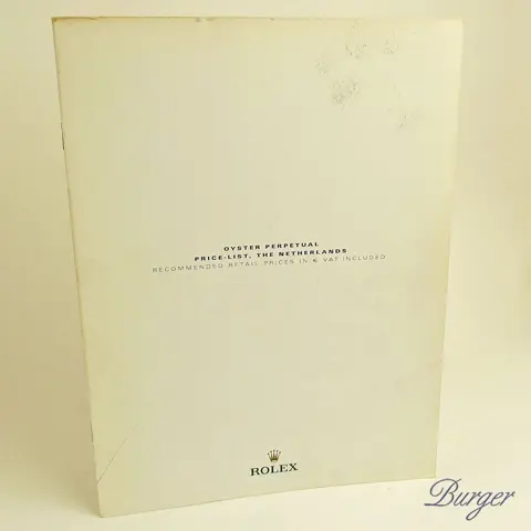 Rolex Dutch Market Pricelist 2004