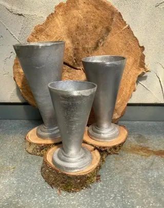ALUMINIUM VAZEN MOOIE 3 DLG SET NIEUW