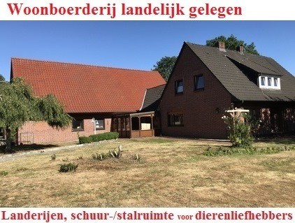 Landelijk, woonboerderij, landerijen, stallen