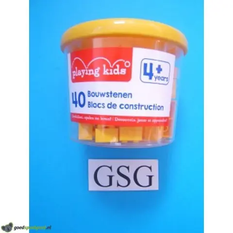 Playing Kids 40 bouwstenen geel nr. BLOX40YELLOW-00