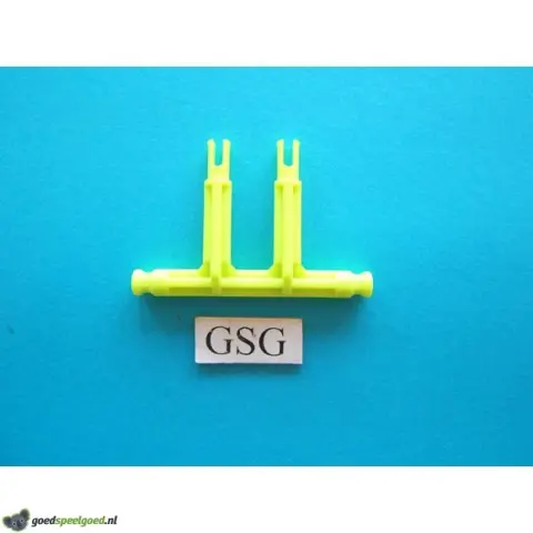 Dubbele as met clip geel fluoriserend nr. 16256