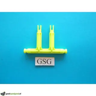 Dubbele as met clip geel fluoriserend nr. 16256