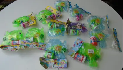 BELLEBLAAS PISTOOLTJES VIS 5 stuks Nieuw