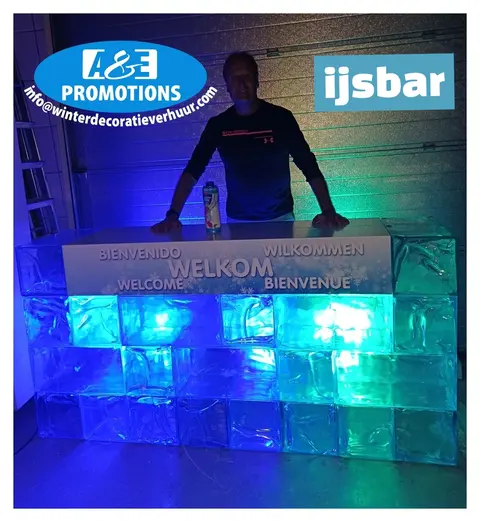 verhuur ijsbar verlicht noorderlicht effect info@winterdecoratieverhuur.com