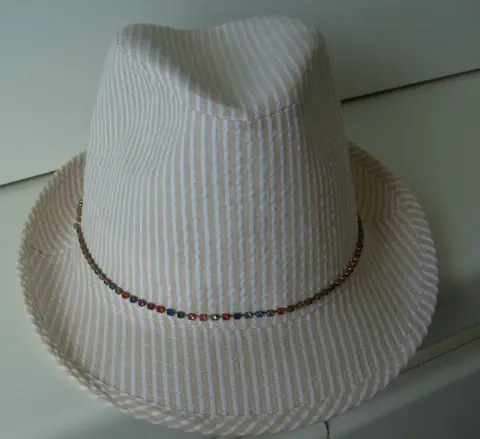 HOED (Gleufhoed) WIT GESTEEPT 2 stuks STOER/FEEST/PARTY