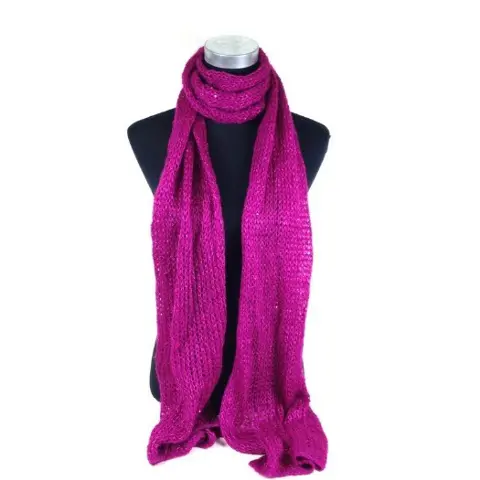 SJAAL FUCHSIA MET GLITTERS 190X40 CM NIEUW