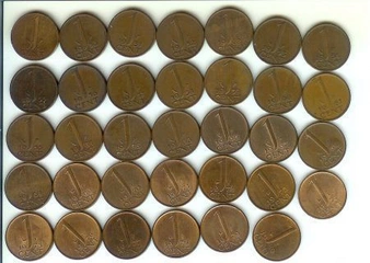 Nederland Set 1 Cent 1948 t/m 1980 compleet