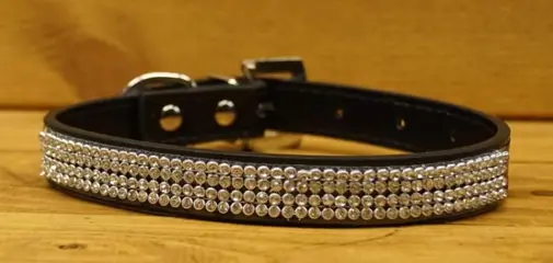 Hondenhalsband " Strass / zwart "