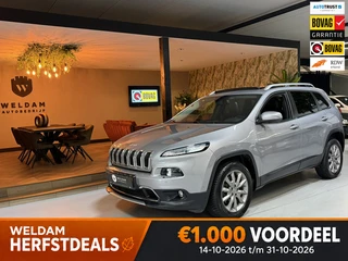 Jeep Cherokee 2.0 Limited 140PK Garantie |Pano|Trekhaak|Keyless|Camera|Cruise|Clima|Leder|Memory|LED