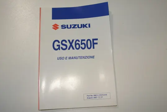 INSTRUCTIEBOEKJE Suzuki GSX F 650 2008 - 2009