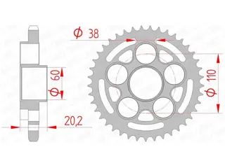 ACHTER TANDWIEL Ducati 848 2008 - 2010