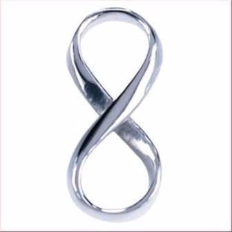 Driedimensionaal hangertje Lemniscaat van zilver