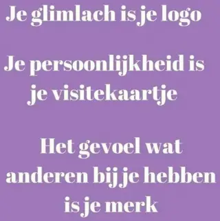 Je glimlach is je logo