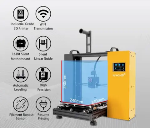 Kywoo Tycoon FDM 3D Printer Auto Levelling 32-Bit Silent