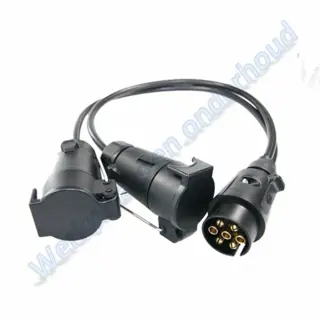 Verloop 7 polige stekker naar 2 stekkerdoos 7-polig