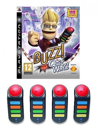 Buzz Quiz World + Wireless Buzzers + USB Dongle