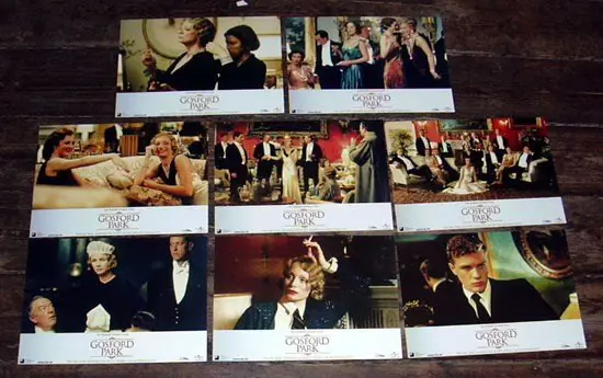 GOSFORD PARK lobbycard set.