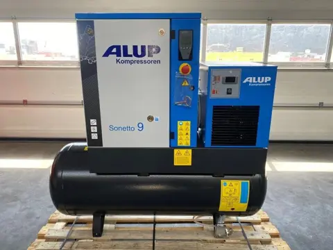 Alup Sonetto 9+ 270 Elektrische Schroefcompressor met ketel en droger 7.5 kW 980 L / min 10 Bar