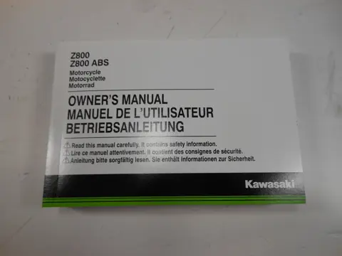 INSTRUCTIEBOEKJE Kawasaki Z 800 2013 - 2014