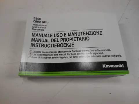 INSTRUCTIEBOEKJE Kawasaki Z 800 2013 - 2014