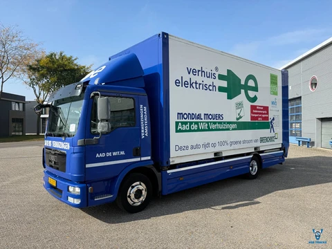 MAN TGL E / 100% ELECTRIC / ONLY:65724 KM / 150KW / NL MOVING TRUCK / LOADING PLATFORM / 3SEATS / AL