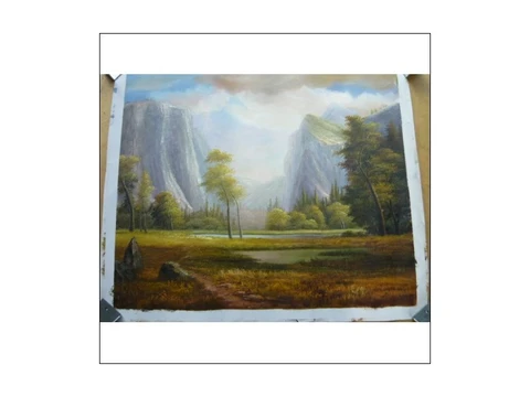 OLIEVERF SCHILDERIJ BERGLANDSCHAP 52x63 cm Nieuw