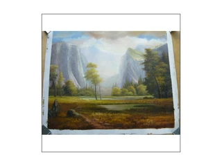 OLIEVERF SCHILDERIJ BERGLANDSCHAP 52x63 cm Nieuw